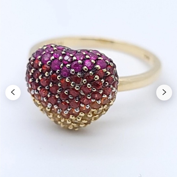 $3950 / NEW / Levian Ombre Heart Ring / Multicolor sapphire / 14K Gold - Picture 6 of 6